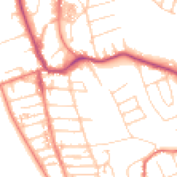 Daytime road noise heatmap for CH48 4DJ