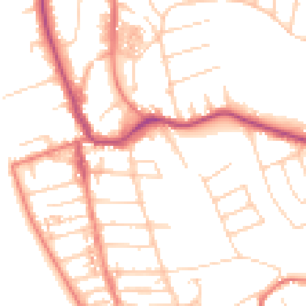 Daytime road noise heatmap for CH48 4DP