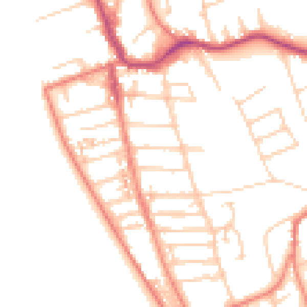 Daytime road noise heatmap for CH48 4DS