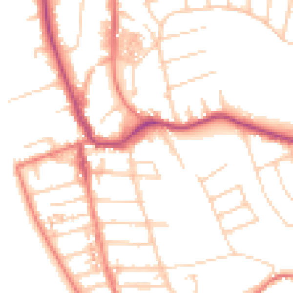 Daytime road noise heatmap for CH48 4DX