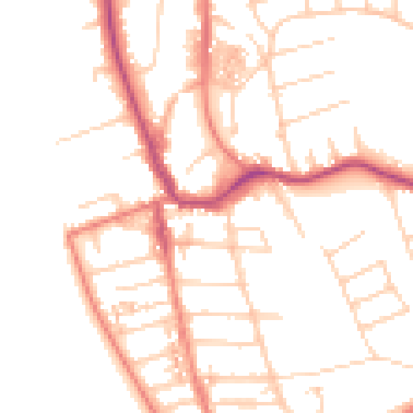 Daytime road noise heatmap for CH48 4EB