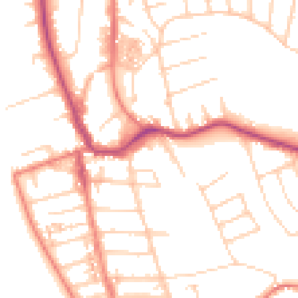 Daytime road noise heatmap for CH48 4ED