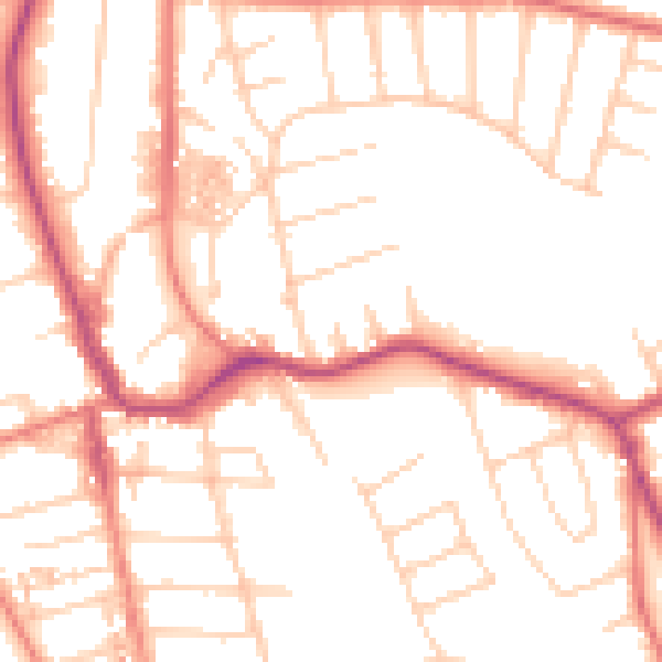 Daytime road noise heatmap for CH48 4ER