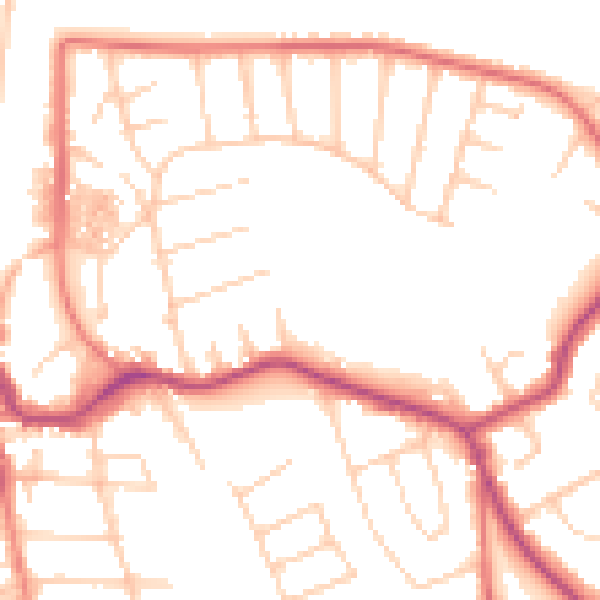 Daytime road noise heatmap for CH48 4ES