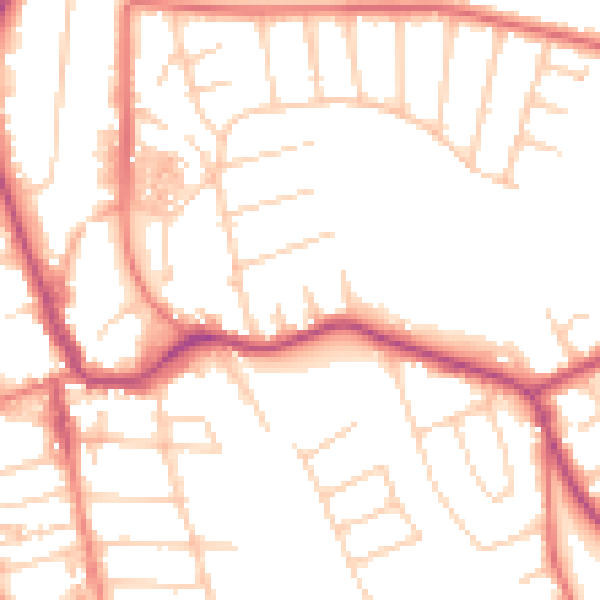 Daytime road noise heatmap for CH48 4EU