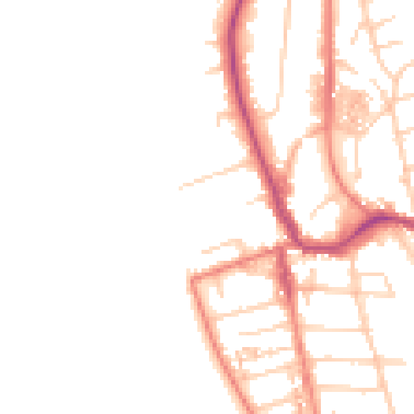 Daytime road noise heatmap for CH48 4EZ