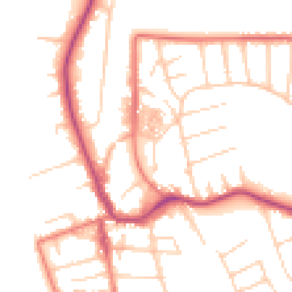 Daytime road noise heatmap for CH48 4LF