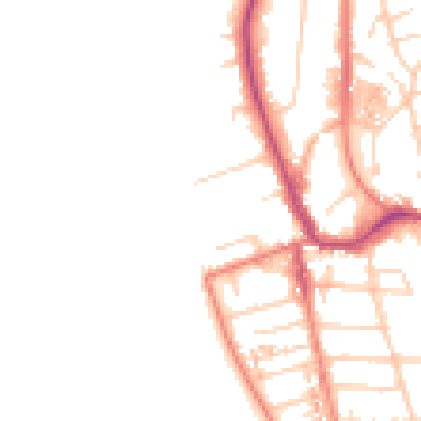 Daytime road noise heatmap for CH48 4LQ