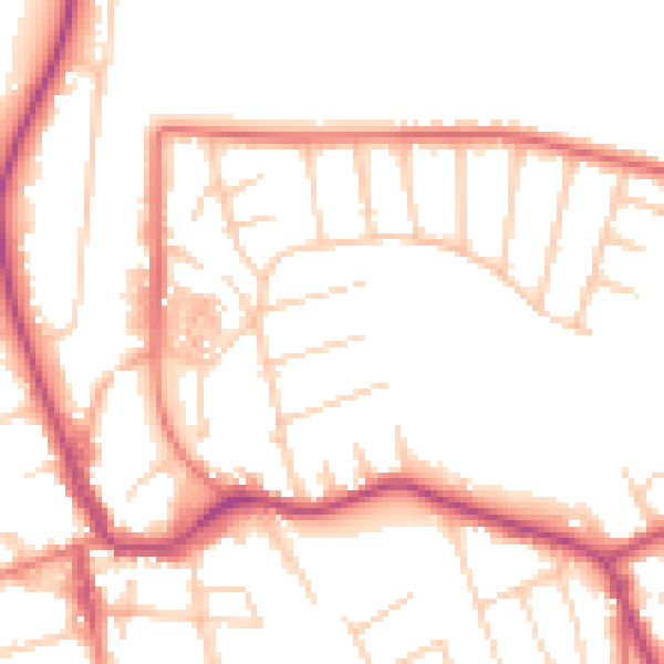 Daytime road noise heatmap for CH48 5EA