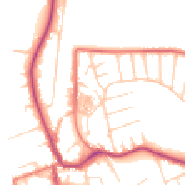 Daytime road noise heatmap for CH48 5ED