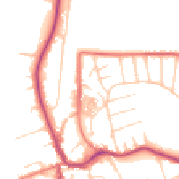 Daytime road noise heatmap for CH48 5EH