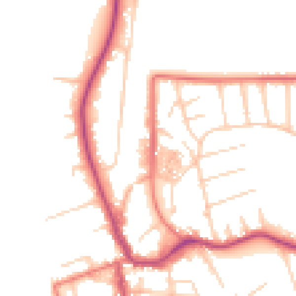 Daytime road noise heatmap for CH48 5EW