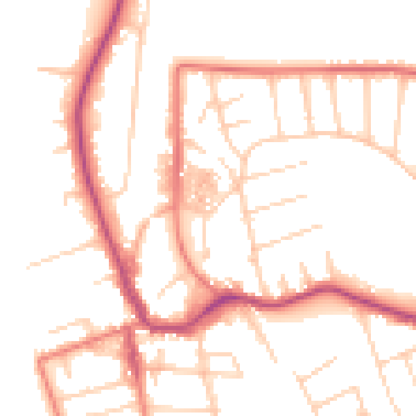 Daytime road noise heatmap for CH48 5EX