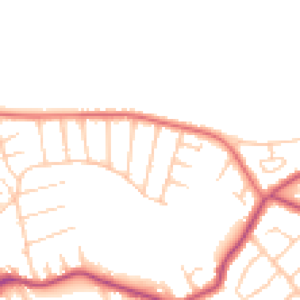 Daytime road noise heatmap for CH48 5JD