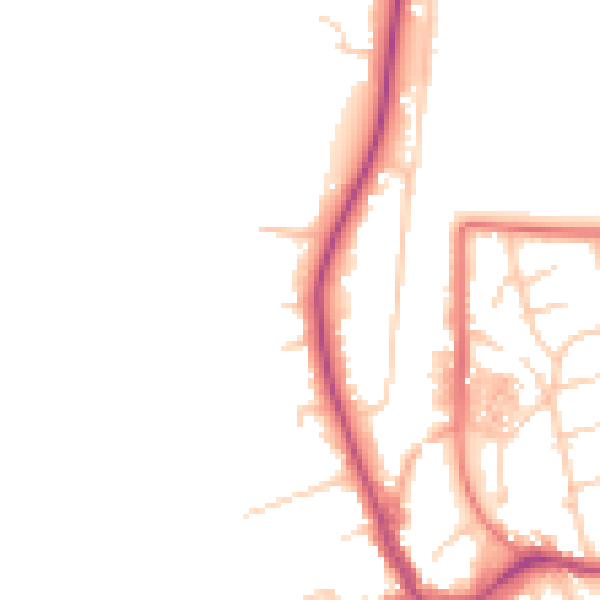 Daytime road noise heatmap for CH48 5JN