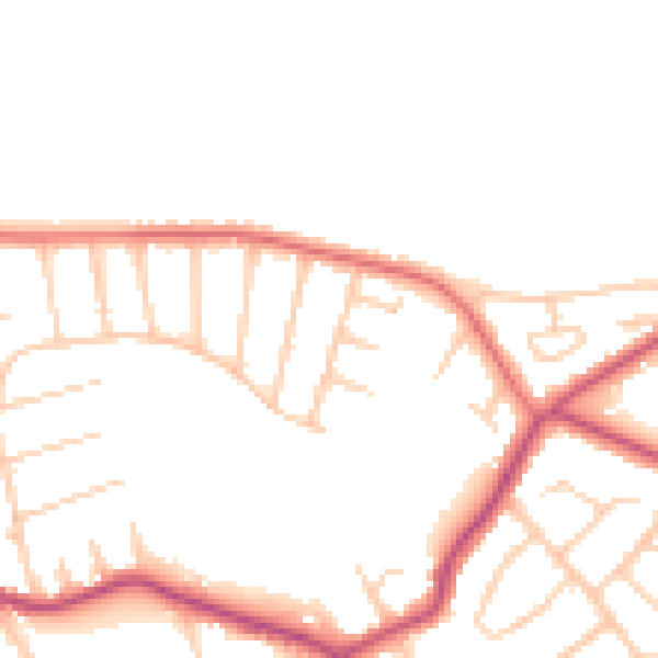 Daytime road noise heatmap for CH48 6DA