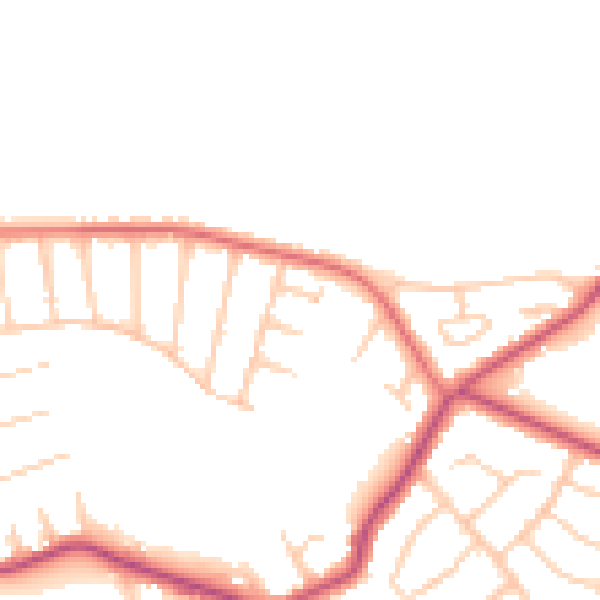 Daytime road noise heatmap for CH48 6DJ