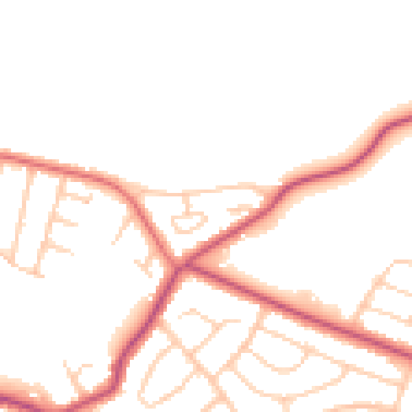 Daytime road noise heatmap for CH48 6DN