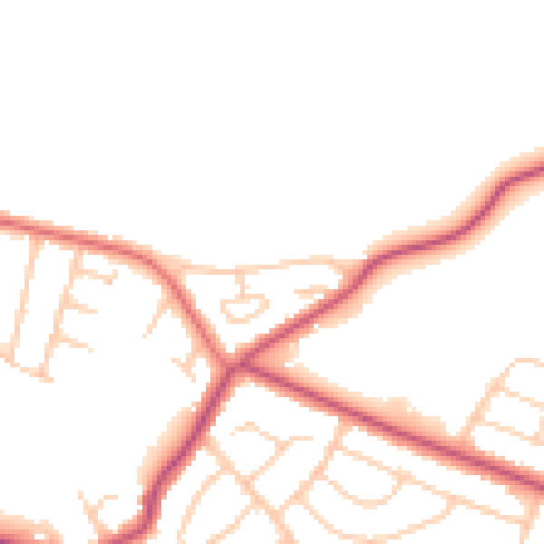 Daytime road noise heatmap for CH48 6DQ