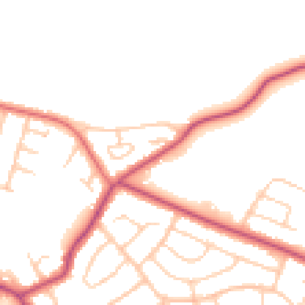 Daytime road noise heatmap for CH48 6DR