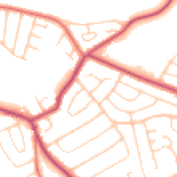 Daytime road noise heatmap for CH48 6DU