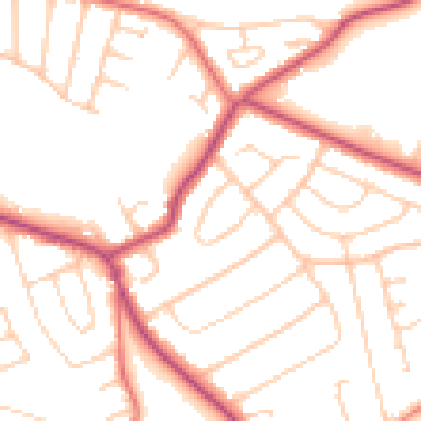 Daytime road noise heatmap for CH48 6DY