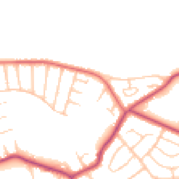 Daytime road noise heatmap for CH48 6EH