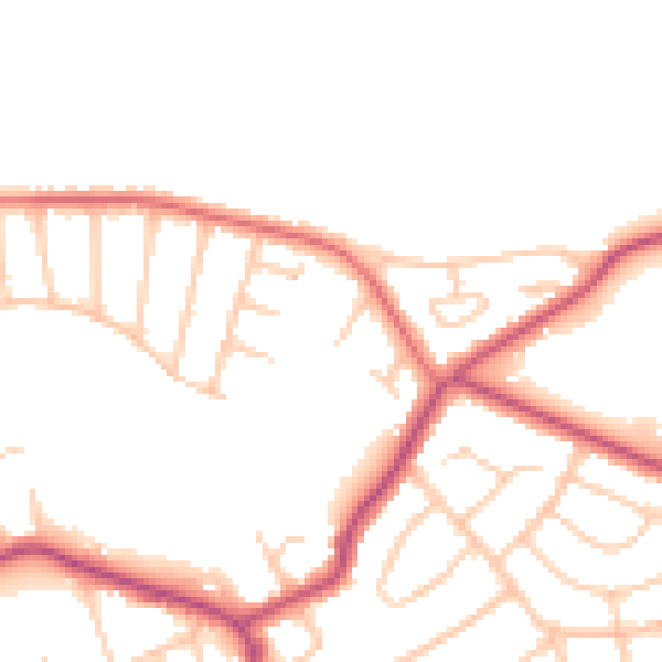 Daytime road noise heatmap for CH48 6EJ
