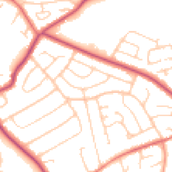 Daytime road noise heatmap for CH48 6ET