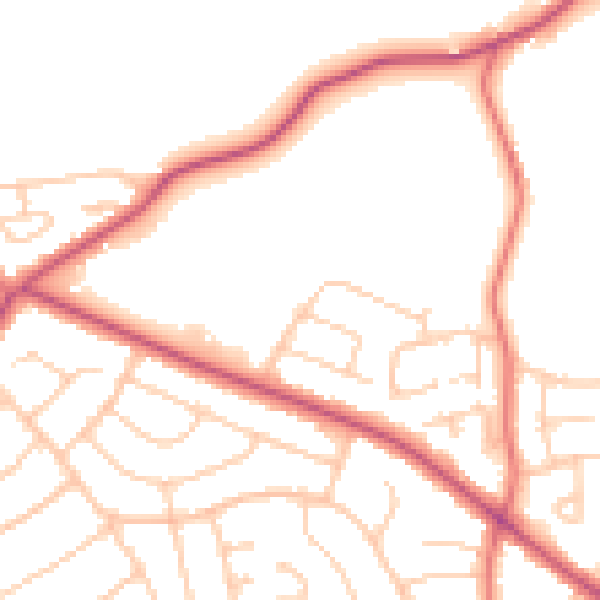 Daytime road noise heatmap for CH48 6EY