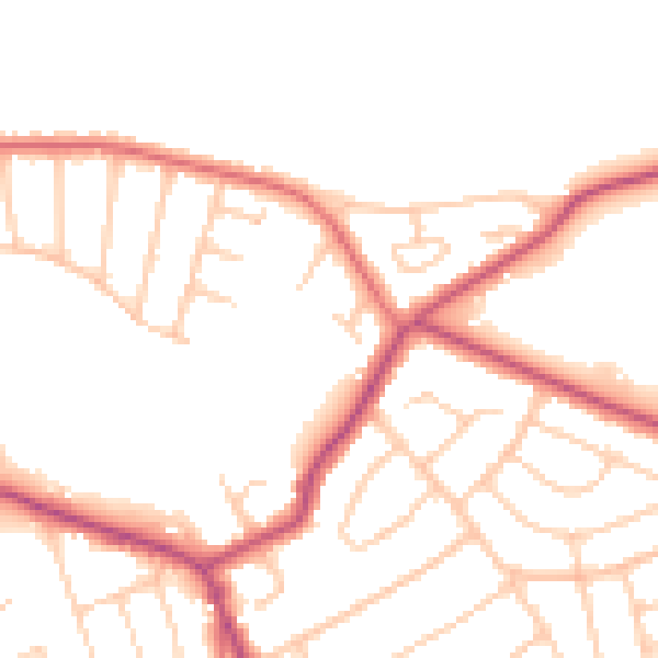 Daytime road noise heatmap for CH48 6HD