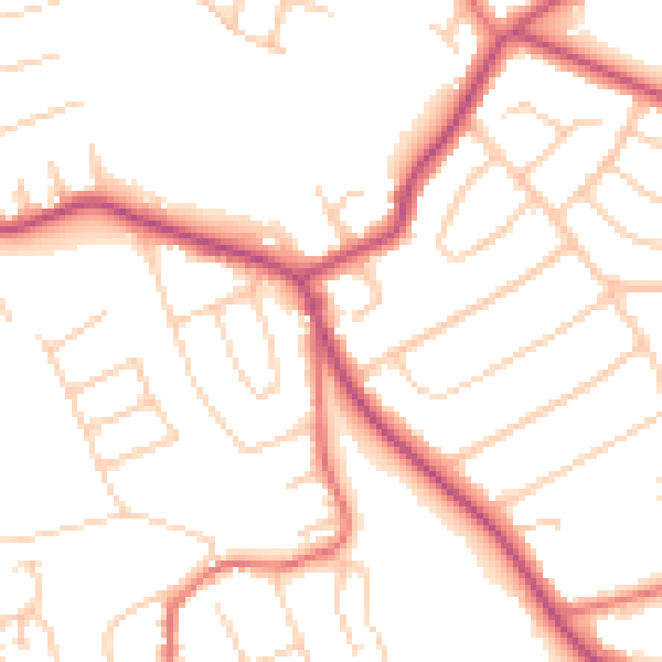 Daytime road noise heatmap for CH48 7EA