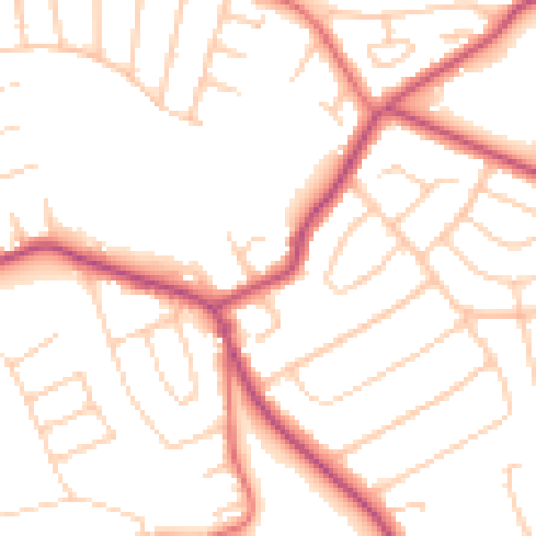 Daytime road noise heatmap for CH48 7EE