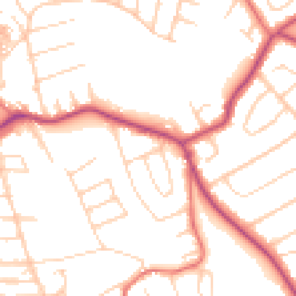 Daytime road noise heatmap for CH48 7ER