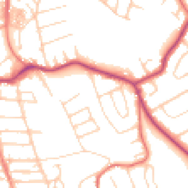 Daytime road noise heatmap for CH48 7EW