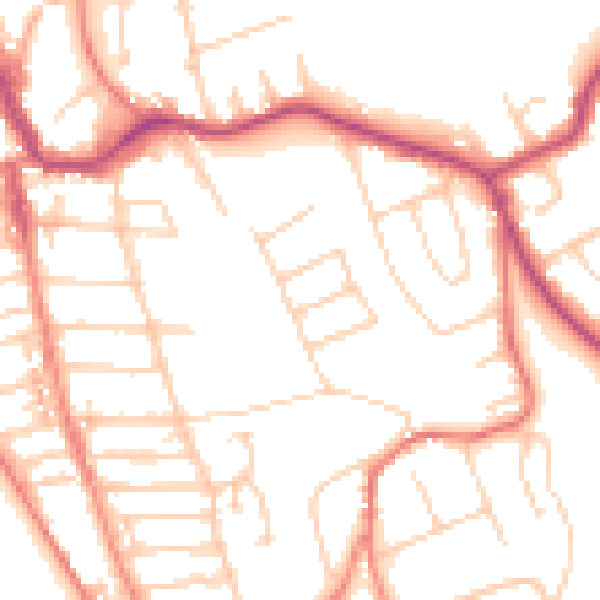 Daytime road noise heatmap for CH48 7EX