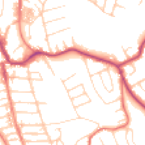 Daytime road noise heatmap for CH48 7EY