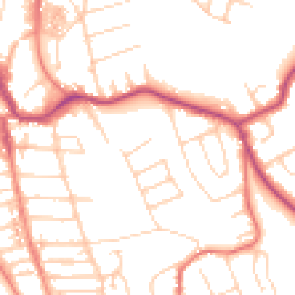 Daytime road noise heatmap for CH48 7EZ