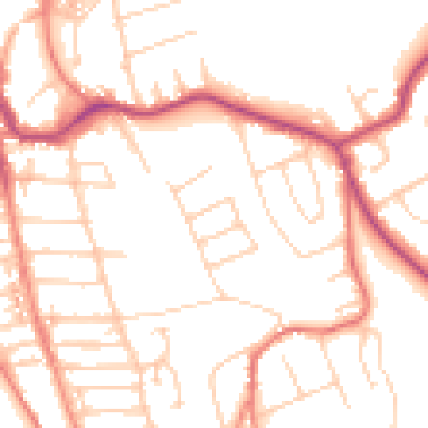 Daytime road noise heatmap for CH48 7HA