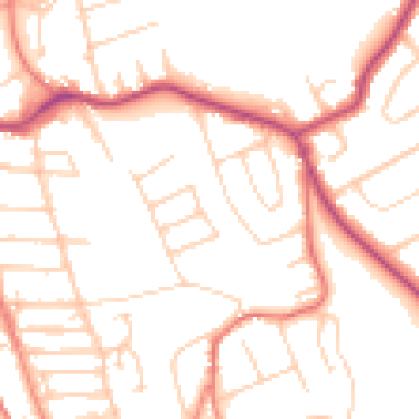 Daytime road noise heatmap for CH48 7HB