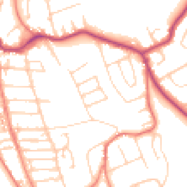 Daytime road noise heatmap for CH48 7HH