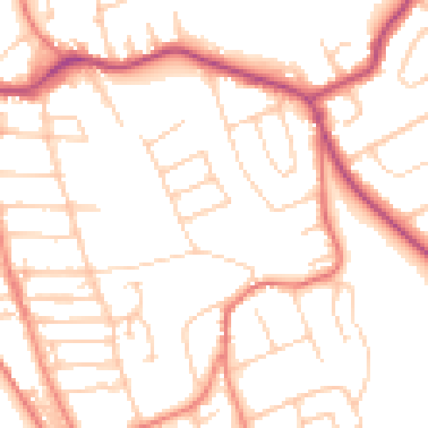 Daytime road noise heatmap for CH48 7HJ