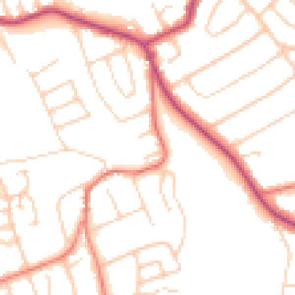 Daytime road noise heatmap for CH48 7HN