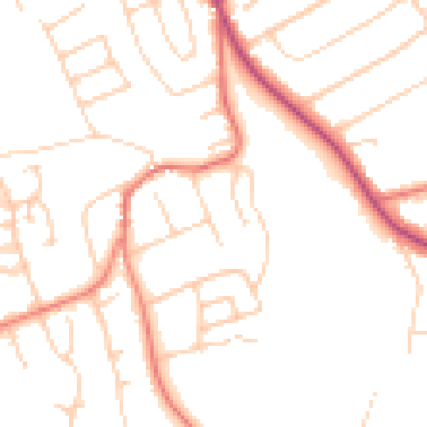 Daytime road noise heatmap for CH48 7HR