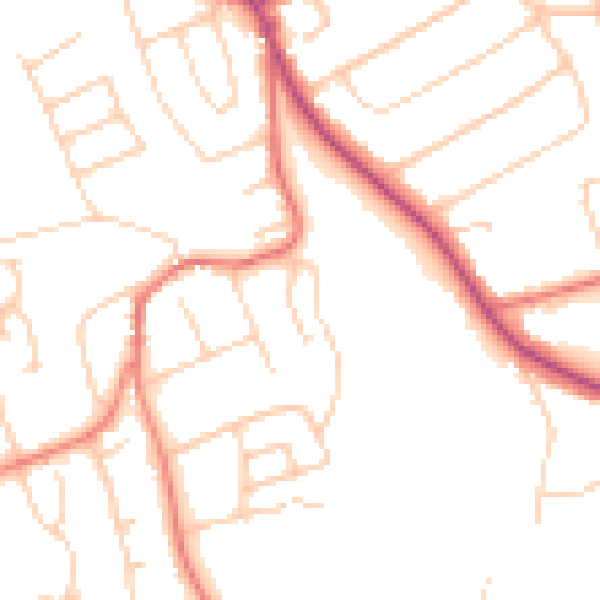 Daytime road noise heatmap for CH48 7JA