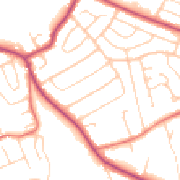Daytime road noise heatmap for CH48 8AD
