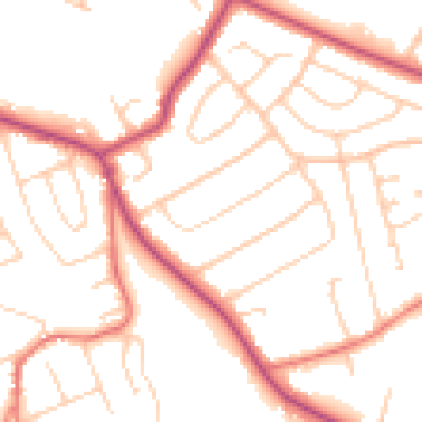 Daytime road noise heatmap for CH48 8AE