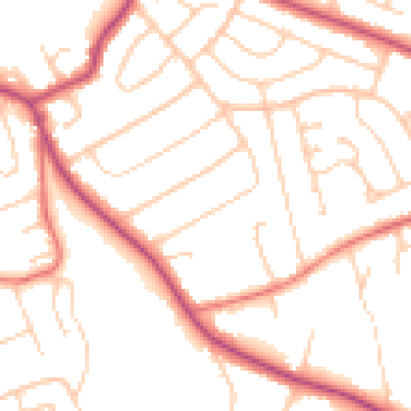 Daytime road noise heatmap for CH48 8AJ