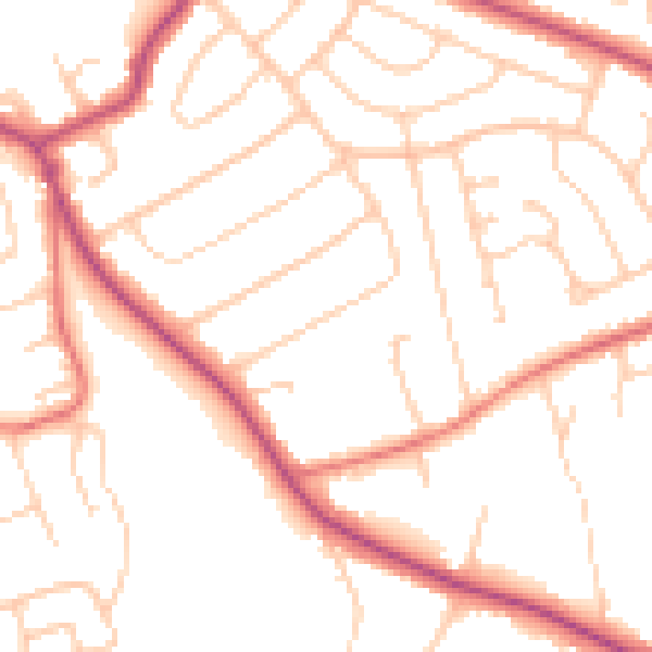 Daytime road noise heatmap for CH48 8AP