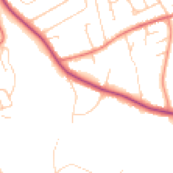 Daytime road noise heatmap for CH48 8AX